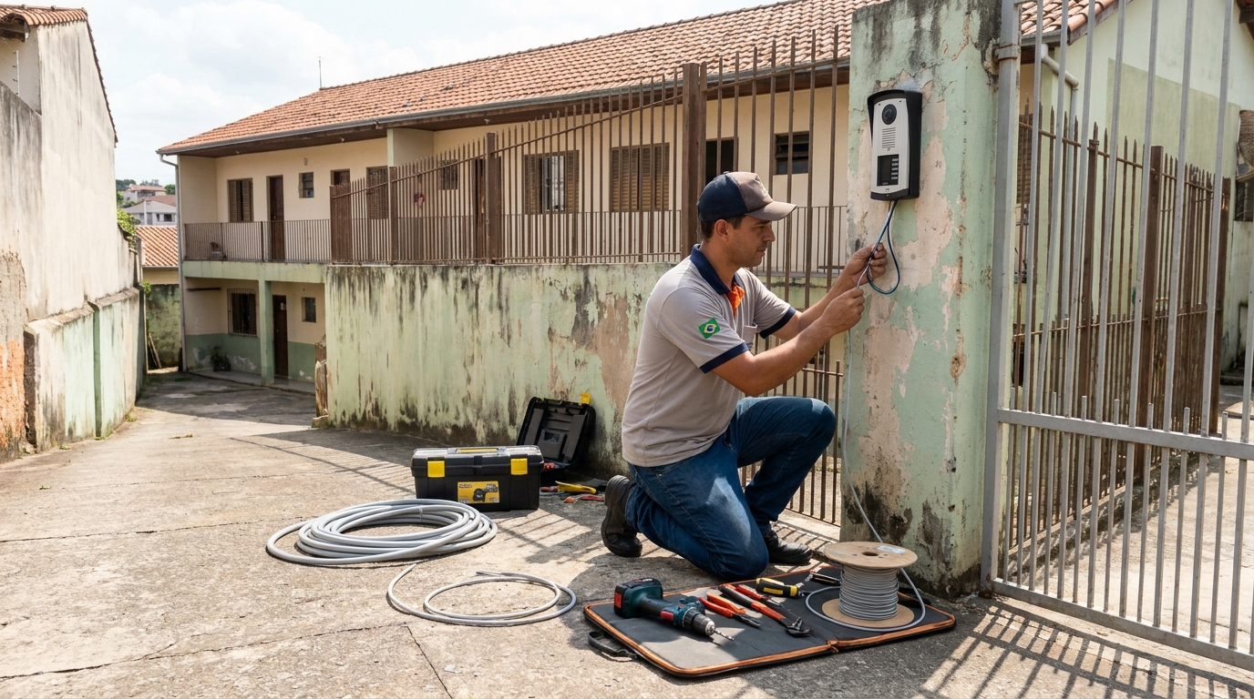 Instalação de Porteiro Eletrônico no Bosque da Saúde, Americana‑SP